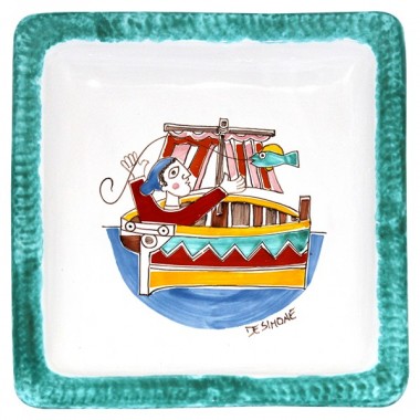 Piatto Quadrato Folk PQFK-16 Pescatore Piatto Quadrato Folk PQFK-16 Pescatore
